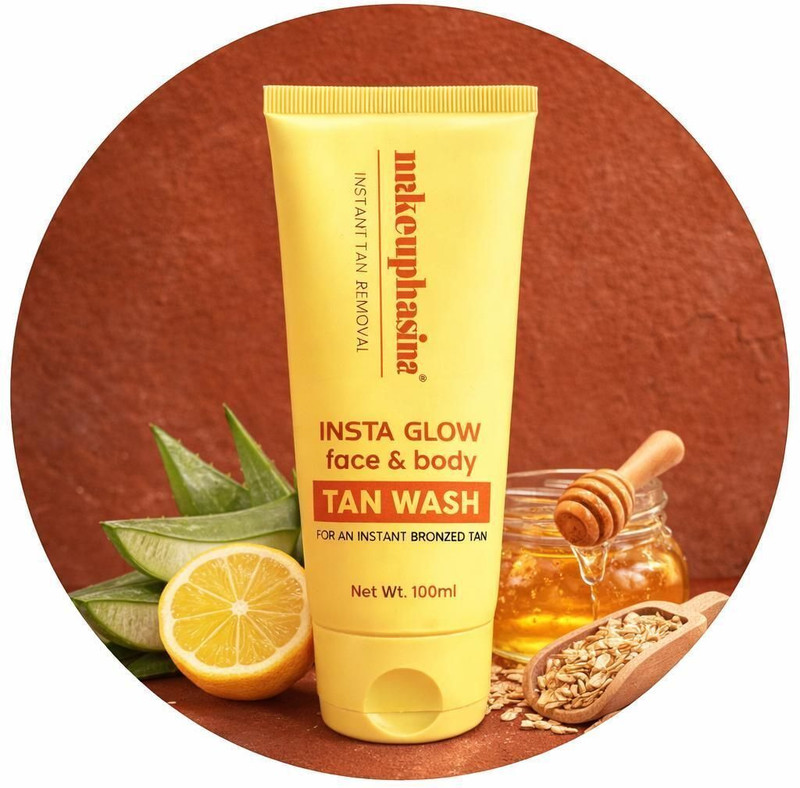 Makeuphasina Insta Glow Face & Body Tan Wash For an Instant Bronzed Tan Face Wash(100 ml)