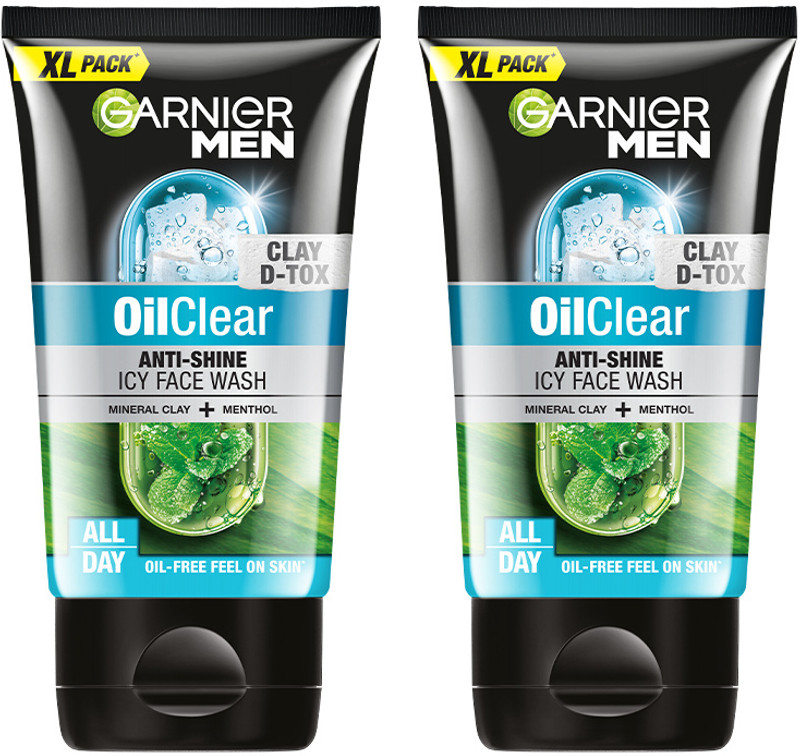 Garnier Men Oil Clear Deep Cleansing, with Menthol and Mineral Clay Face Wash(300 g)