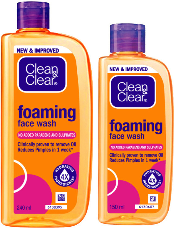Clean & Clear Foaming 480ml| Clinically proven| Pimple & Acne removal Face Wash(480 ml)