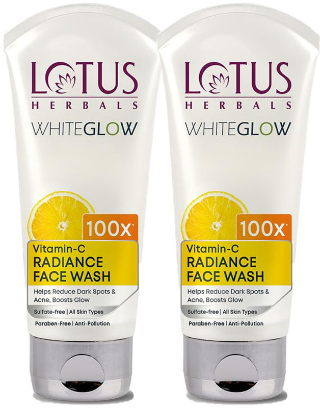 LOTUS HERBALS WhiteGlow Vitamin-C Radiance Facewash ( Pack of 2 ) (100gm * 2 ) Face Wash(200 g)