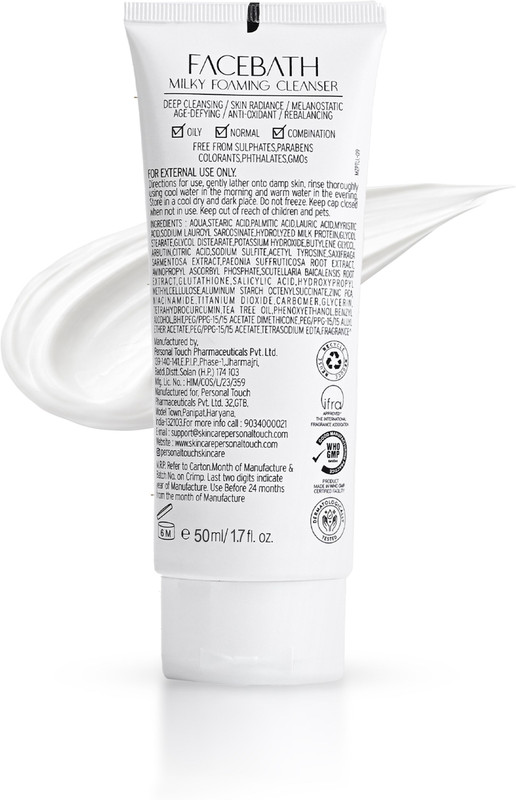 PERSONAL TOUCH SKINCARE Facebath Milky Cleansing Facewash Face Wash(50 ml)