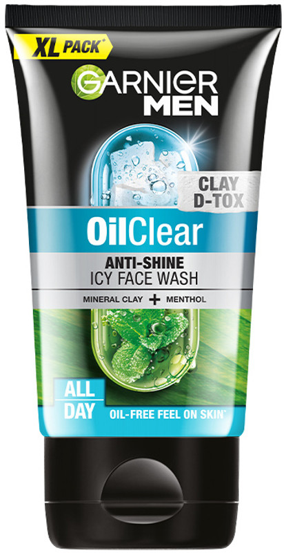 Garnier Men Oil Clear Deep Cleansing, with Mineral Clay and Menthol Face Wash(150 g)
