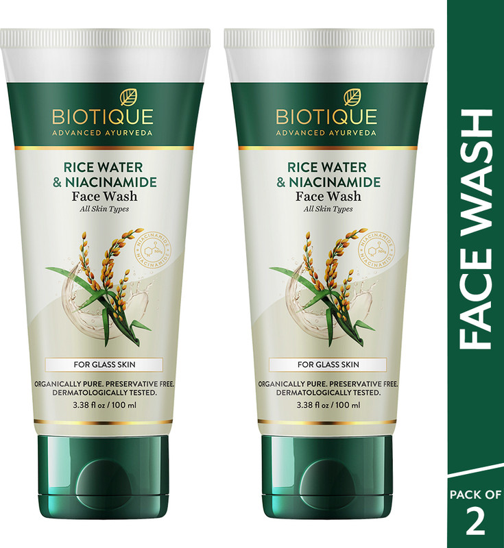 BIOTIQUE Rice Water & Niacinamide Gel |Removes Excess Oils & Reduce Blemishes Face Wash(200 g)