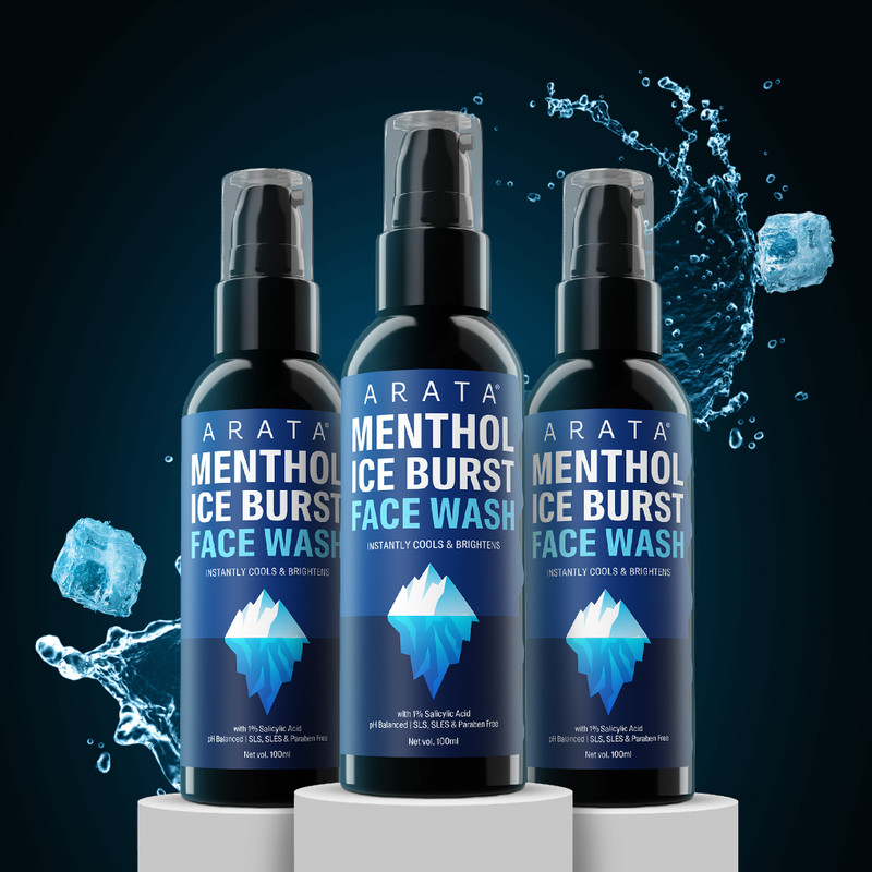 ARATA Menthol Ice Burst with 1% Salicylic Acid | Fights Pimples & Acne| All Skin Types Face wash Face Wash(300 ml)