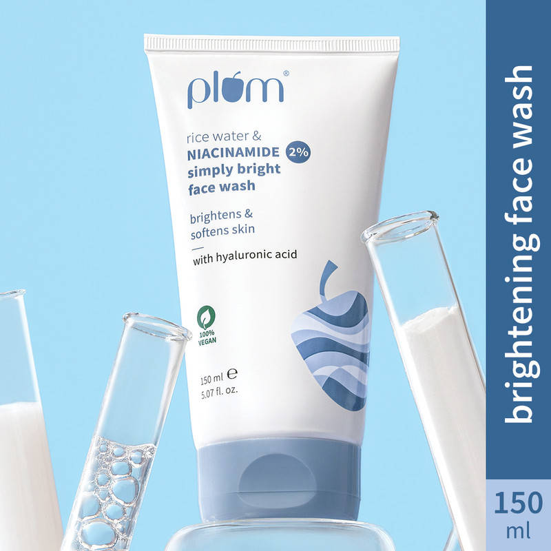 Plum Rice Water & 2% Niacinamide Dermat-tested , Gentle & Non-drying | For All Skin Types Face Wash(150 ml)