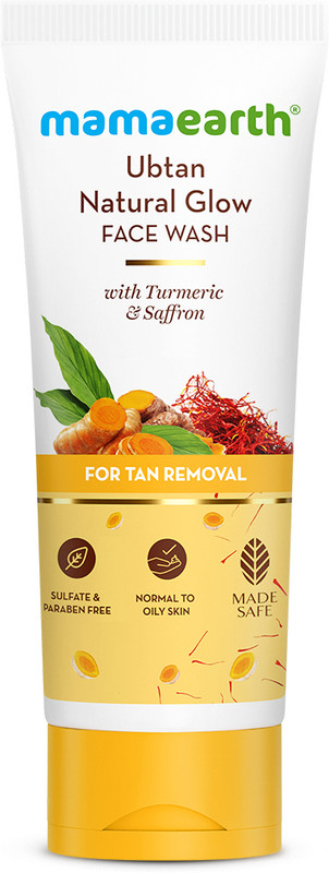 Mamaearth Ubtan Natural Glow  with Turmeric & Saffron for Tan Removal Removes Tan Face Wash(200 ml)