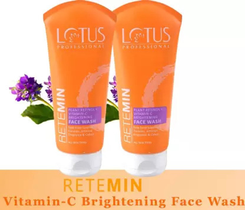 LOTUS Retemin Plant Retinol & Natural Vitamin C | Whitening & Anti-Ageing Face Wash (200 g)