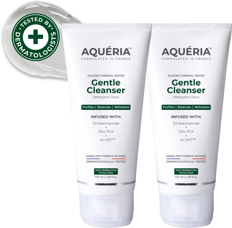 Aqueria 5% Niacinamide Oil Control French Gentle Cleanser Reduces Acne & Marks Acne Prone, Oily Skin Cleanser (Pack of 2) Face Wash(200 ml)