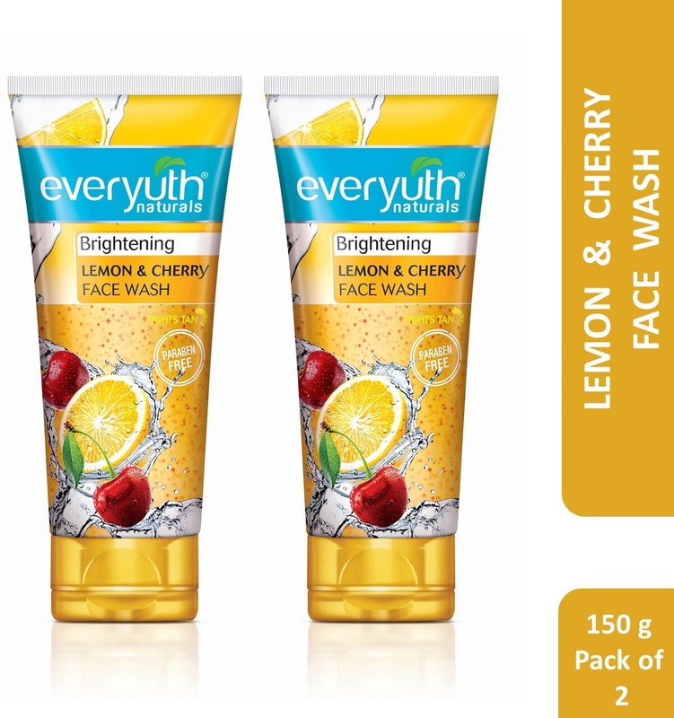 Everyuth Naturals Brightening Lemon & Cherry  Deep Cleansing,Oil Control & Tan Reduction Face Wash(300 g)