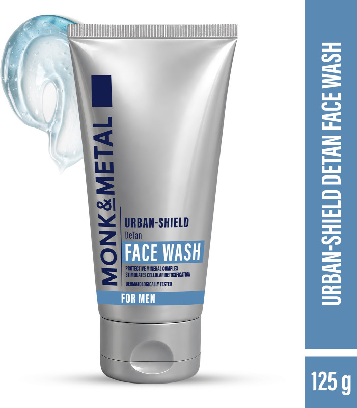 MONK&METAL Urban-Shield De-Tan  for Men, Deep Cleanses & Removes Tan Face Wash(125 g)