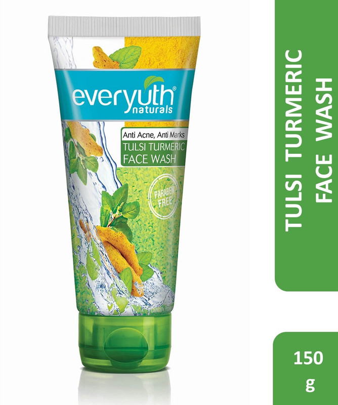 Everyuth Naturals Anti Acne,Anti Marks Tulsi Turmeric Gentle Exfoliation&Blemish Control Face Wash(150 g)