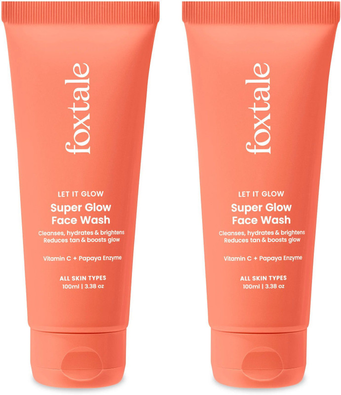 Foxtale Vitamin C Super Glow with Papaya Enzyme, Reduces Tan, Boosts Glow Face Wash(200 ml)