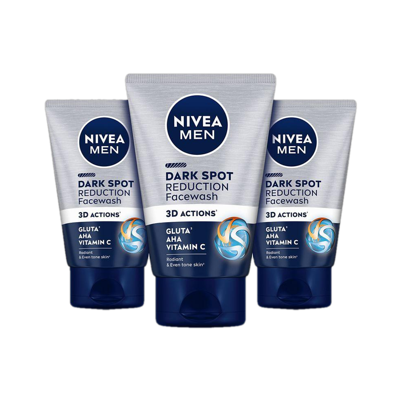 Nivea Men Dark Spot Reduction Cleanser Combo, with Vitamin C, AHA, For Even Tone Skin Face Wash(300 g)