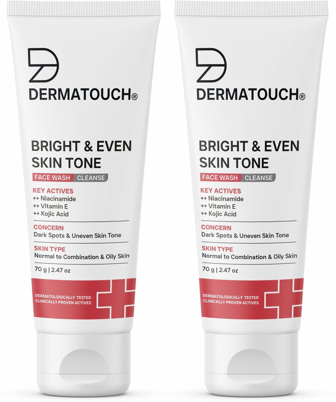 Dermatouch Bright & Even Tone with Niacinamide, Vitamin E and Kojic Acid (PO2) Face Wash(140 g)