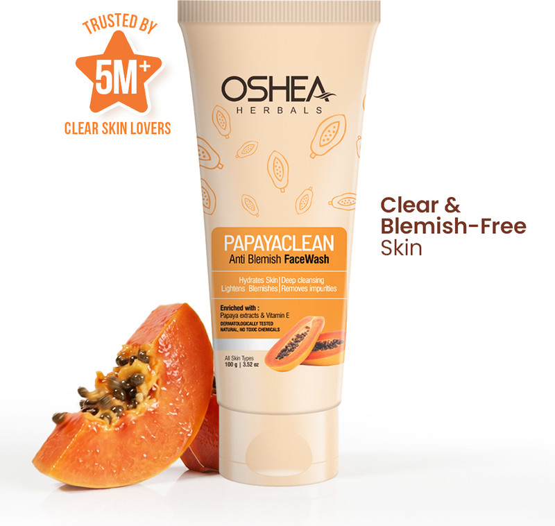 Oshea Herbals Papayaclean Facewash for Deep Cleansing & Anti-Blemish Care Face Wash(150 g)