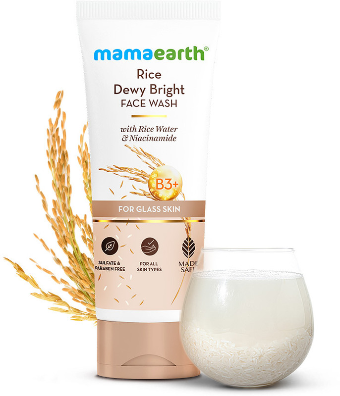 Mamaearth Rice Dewy Bright  With Rice Water & Niacinamide for Glass Skin | Face Wash(200 ml)