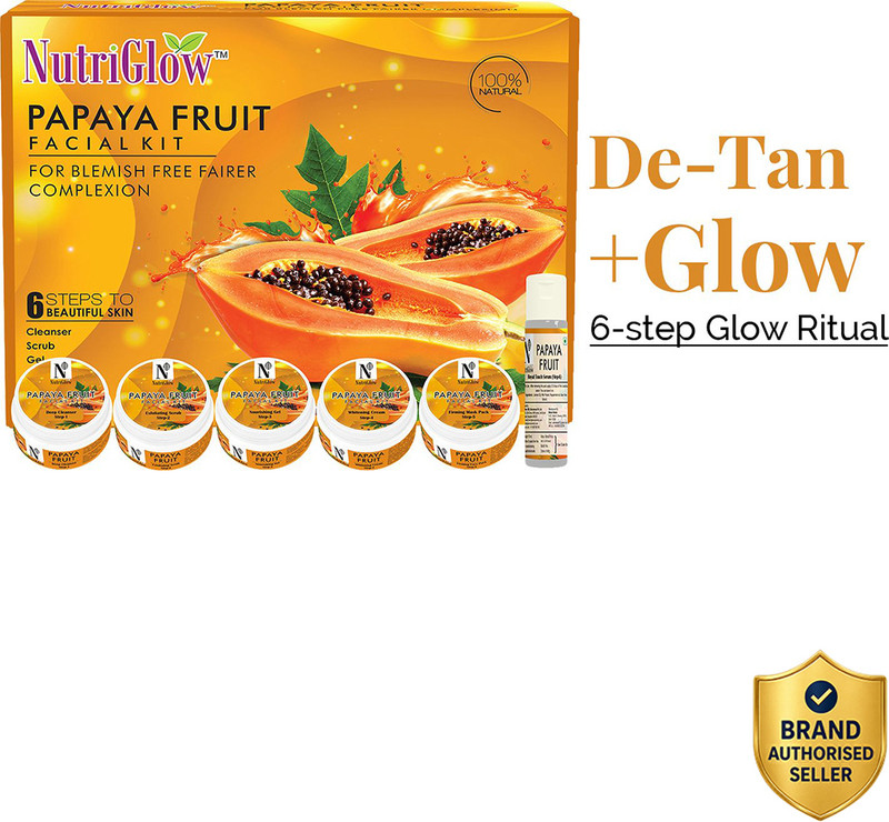 NutriGlow Papaya Facial Kit (For Blemish Free and Fairer Skin)(250 g)