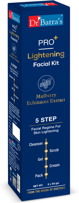 Dr Batra's PRO+ Lightening Facial Kit Formulated By Dermatologists(5 x 50 g)