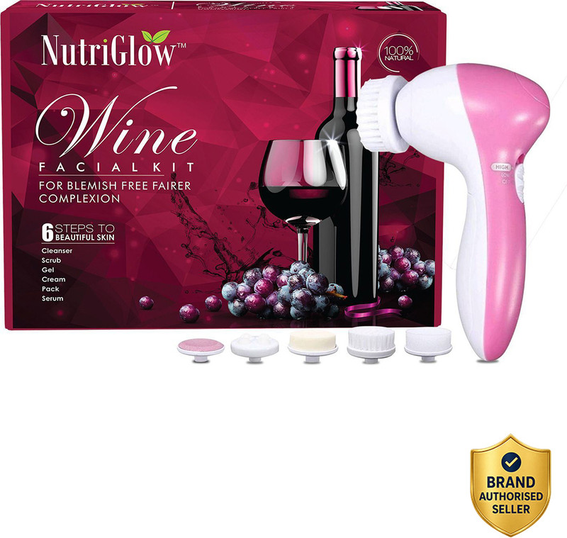 NutriGlow Wine Facial Kit (250+10)g with 5 in 1 Face Massager(2 x 130 g)