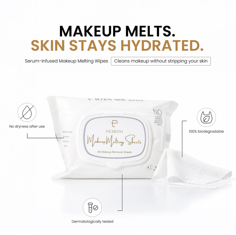PERSONAL TOUCH SKINCARE Makeup Melting Wipes with Serum(30 Tissues)