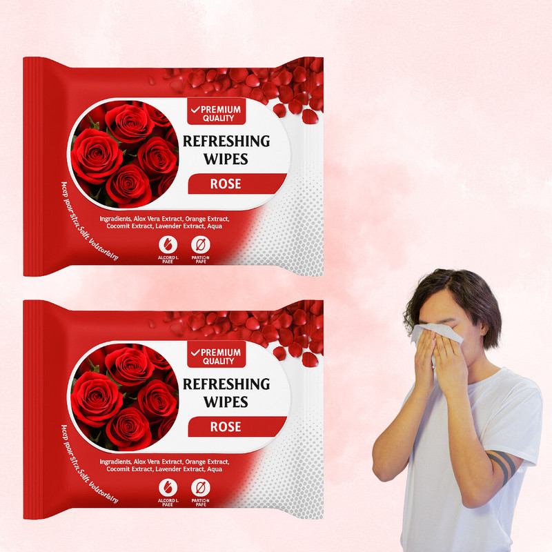 ShakalyaVeda Refreshing Face Wet Wipes Vitamin-E Mint Pack of 2(50 Tissues)