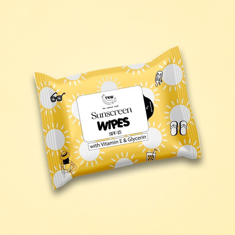 TNW - The Natural Wash Sunscreen Wipes, Removes Dirt & Oil | Hydrates & Protects