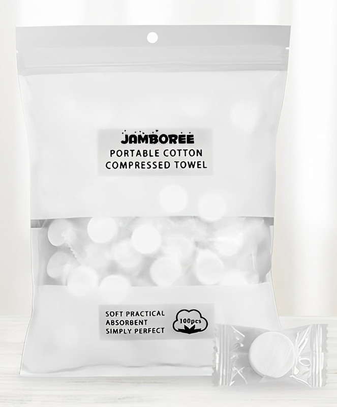 JAMBOREE 100PCS Compressed Towel, magic tablet tissue, Mini Disposable Cotton Towel, Multi-Purpose Wipes, for Home/Beauty Salon/Travel(100 Tissues)