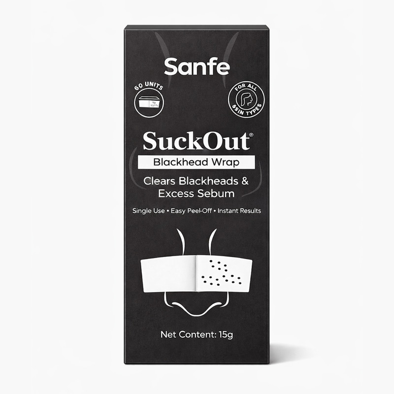 Sanfe SuckOut Blackhead Wrap for Clear Skin | Cream + 60 Sheets(60 Tissues)