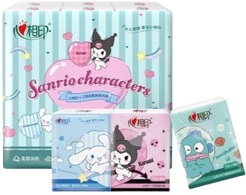 ZQBIEE Kuromi Characters Pocket Tissue Paper(12 Tissues)