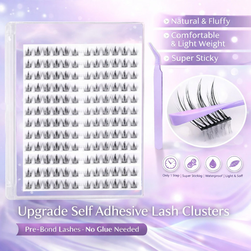 ShopiMoz Professional Lash Cluster Kit 100 PCS Reusable Fake Eyelashes with Tweezer(Pack of 1)
