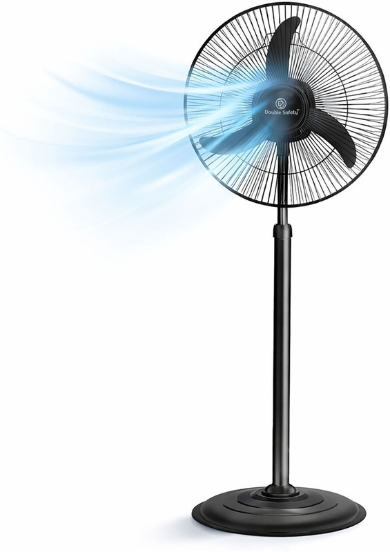 Double Safety 16 Inch Pedestal Fan with 2 Year Warranty Anti Dust, Anti Rust, Energy Saving, High Air Delivery, Ultra High Speed 400 mm Pedestal Fan(Black | Pack of 1)