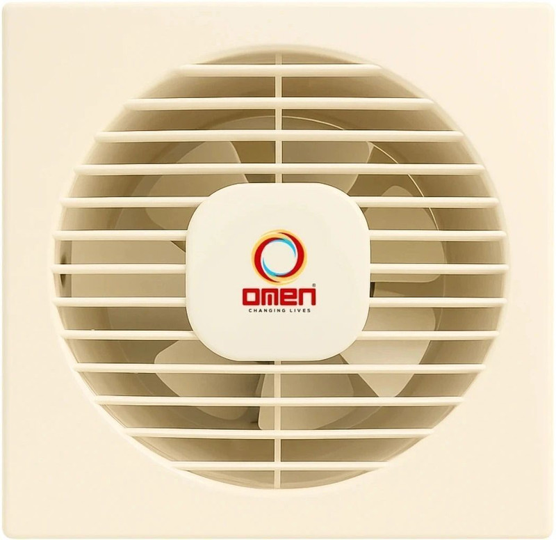 Omen Changing Lives Glass Fan 6" |Rust Proof Body | Powerful Airflow and Low Noise Operation 150 mm Exhaust Fan(Ivory)