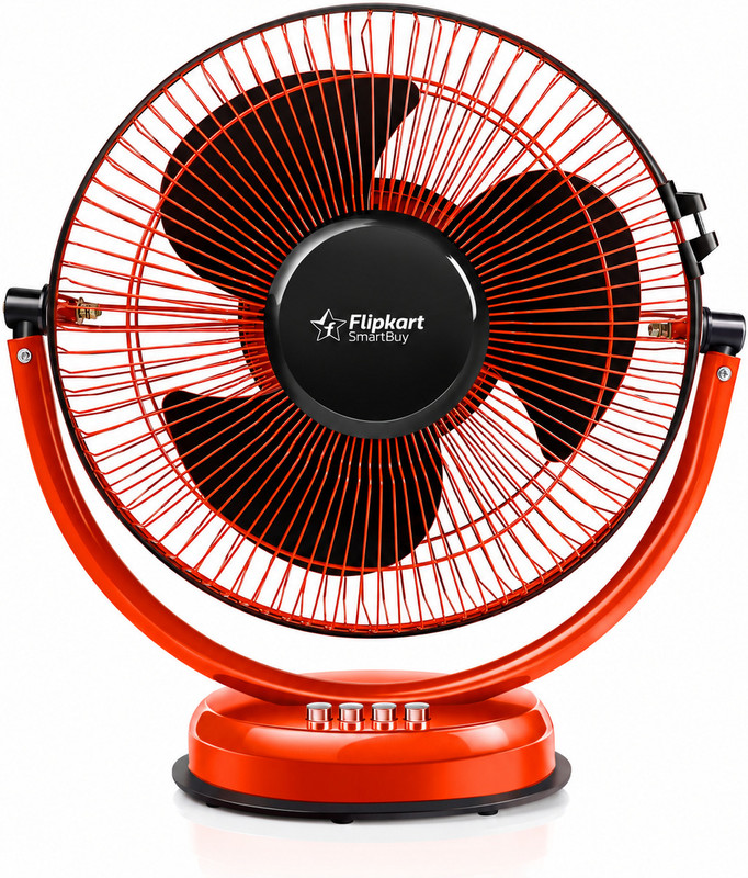 Flipkart SmartBuy Atomic300 with 2 Year Warranty High Air Delivery, Ultra High Speed 300 mm Table Fan(Orange Black | Pack of 1)