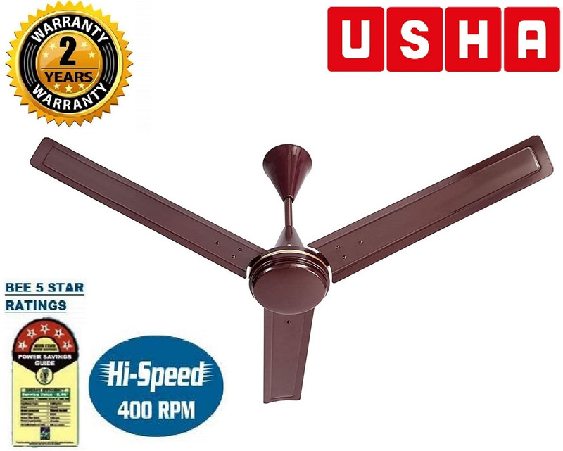 USHA 55W POWER SAVER ULTRA HIGH SPEED 400 RPM LONG LASTING DOUBLE BALL BREARING 1200 mm Ultra High Speed 5 Blade Exhaust Fan