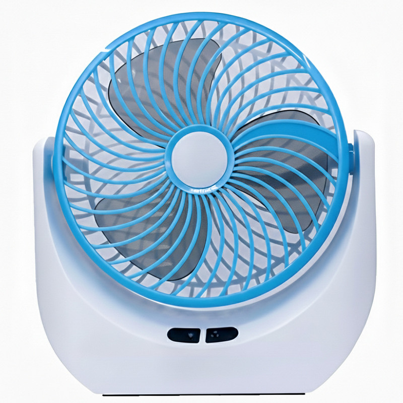 Ampeva High-Speed 4000mAh Rechargeable Table Fan with LED Light, Portable Fan, USB Fan, USB Battery Powered Quiet Personal Fan, 3 Speed For Kitchen, Office, Home USB Fan(Blue)