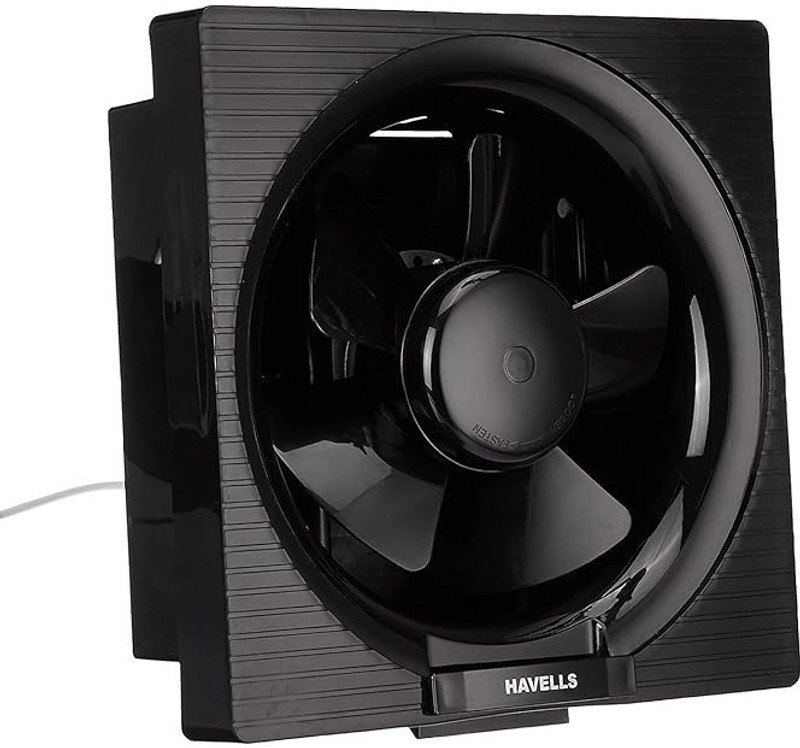 HAVELLS Ventil Air DX|Strong Air Suction|Rust Proof Body and Dust Protection Shutters with 2 Year Warranty Energy Saving, Silent Operation, High Air Delivery 200 mm Exhaust Fan(Black | Pack of 1)