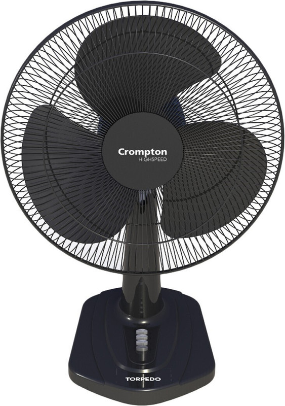 Crompton HS Torpedo with 2 Year Warranty 400 mm Table Fan(Black | Pack of 1)