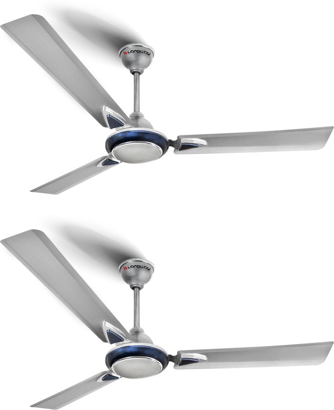 Longway Starlite-1 P2 with 2 Year Warranty Ultra High Speed 1200 mm Ceiling Fan(Silver Blue | Pack of 2)