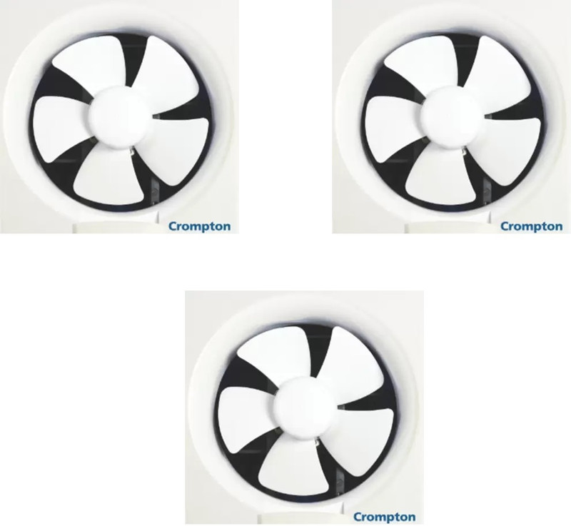 Crompton Brisk Air Neo Pack of 3 250 mm 5 Blade Exhaust Fan (White, Pack of 3)