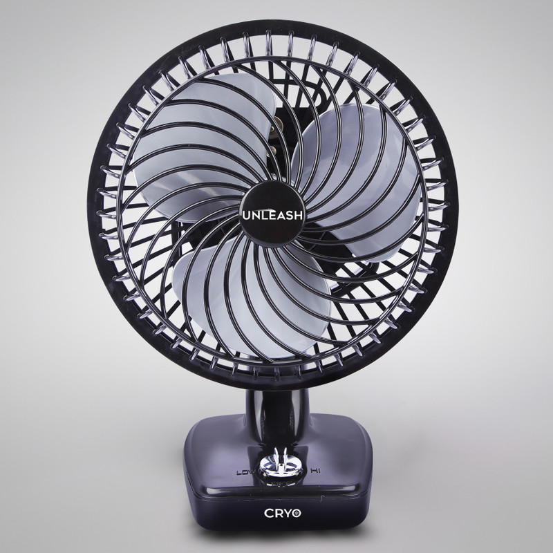 unleash CRYO 230 MM HIGH SPEED 9 INCH TABLE FAN FOR HOME with 1 Year Warranty Energy Saving 230 mm Table Fan(Black | Pack of 1)