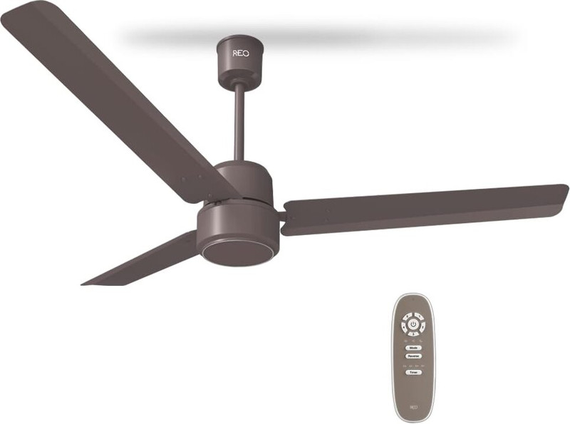 Reo by Havells Unnovate|Remote Controlled|Reverse Rotation Mode| Timer Setting| Low Noise with 2 Year Warranty BLDC Motor 1200 mm Ceiling Fan(5 Star | Stone Grey | Pack of 1)