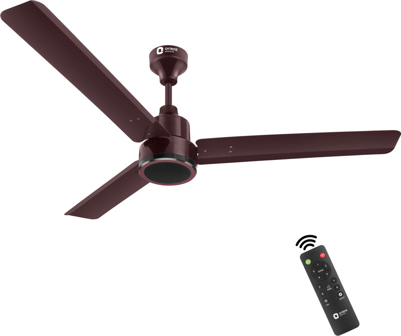 Orient Electric Ujala Prime BLDC with Remote BEE Star Rated with 3 Year Warranty BLDC Motor with Remote 1200 mm Ceiling Fan(5 Star | Brown | Pack of 1)
