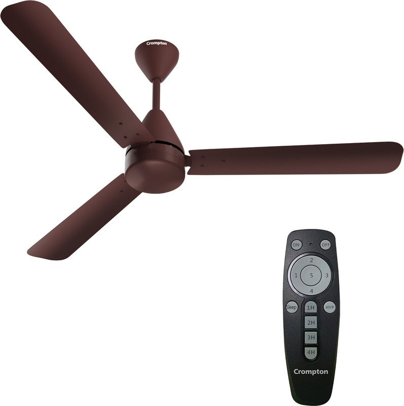 Crompton Hyperjet with 2 Year Warranty BLDC Motor with Remote 1200 mm Ceiling Fan(5 Star | Brown | Pack of 1)