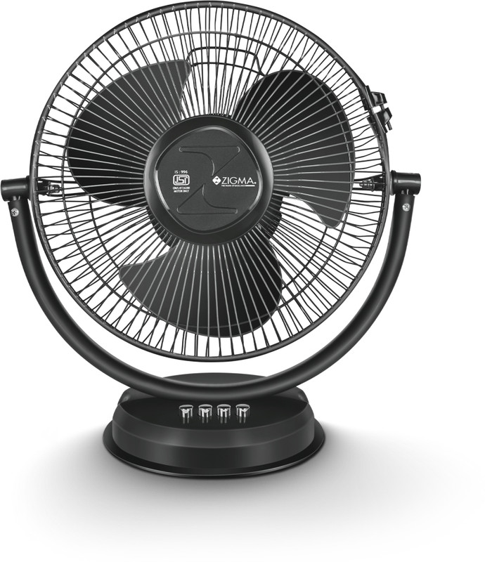zigma TIKTIK Quiet Portable with 12 Months Warranty Ultra High Speed 300 mm Table Fan(Black | Pack of 1)