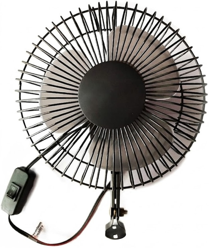 HOME'S DESIRE 12V 7 inch Home, Bedroom, office, Vehicle, Fan Metal On/Off Switch 35 mm Exhaust Fan(Black, Grey)