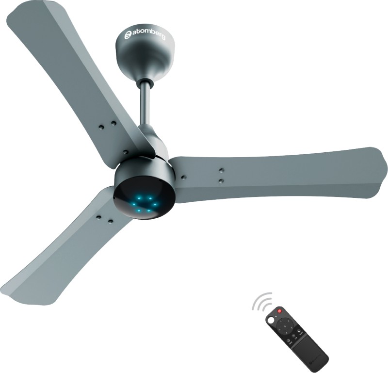Atomberg Renesa+ 5 Star BEE Rated 5 Star 900 mm BLDC Motor with Remote 3 Blade Ceiling Fan(Sand Grey, Pack of 1)