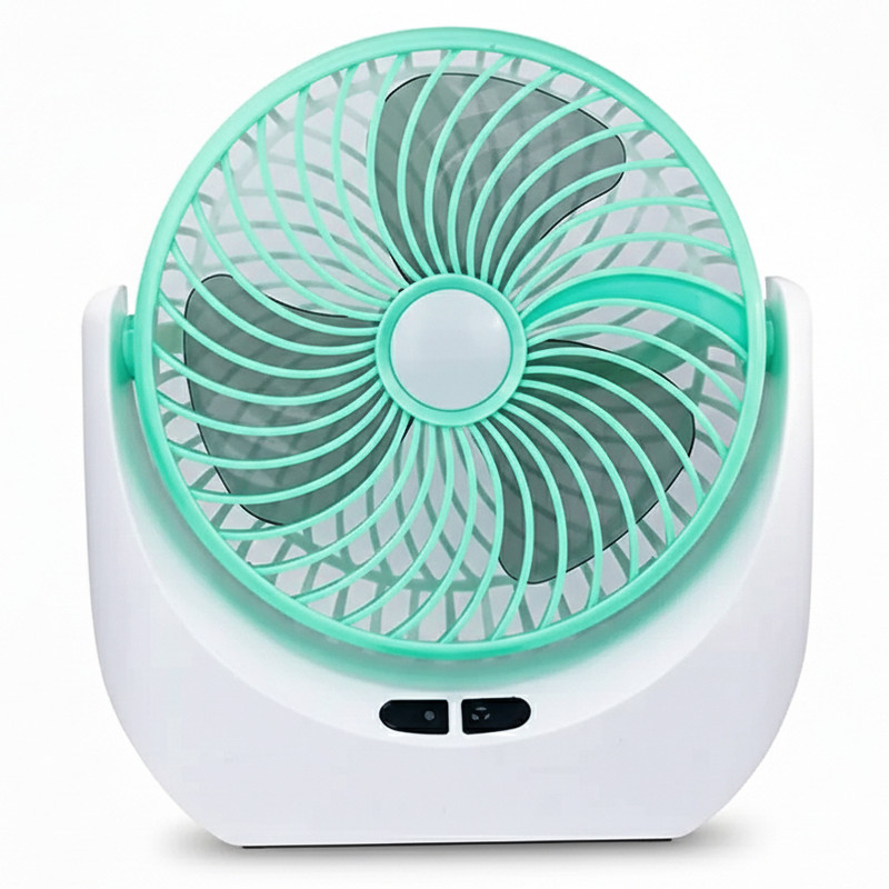 Ampeva High-Speed 4000mAh Rechargeable Table Fan with LED Light, Portable Fan, USB Fan, USB Battery Powered Quiet Personal Fan, 3 Speed For Kitchen, Office, Home USB Fan(Green)