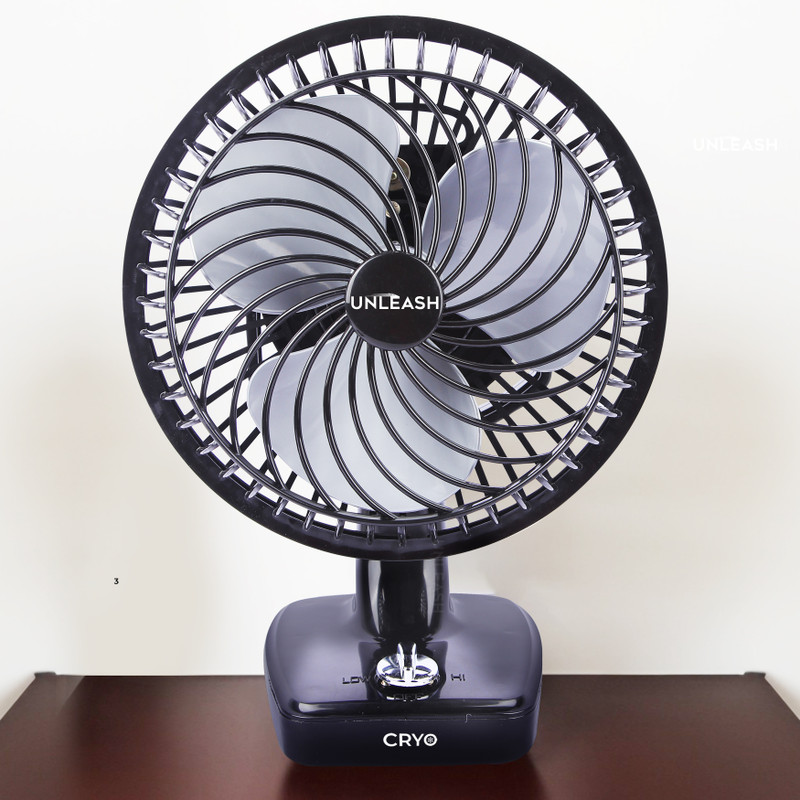 unleash CRYO 230 MM HIGH SPEED 9 INCH TABLE FAN FOR HOME with 1 Year Warranty Energy Saving 230 mm Table Fan(Black | Pack of 1)
