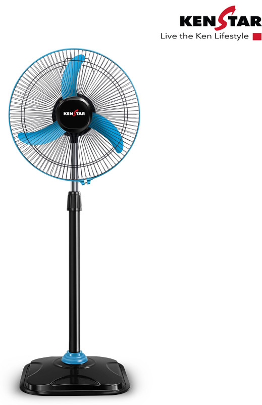 Kenstar Wind Speed Ultra BLU with 24 Months Warranty 400 mm Pedestal Fan(Black & Electric Blue | Pack of 1)