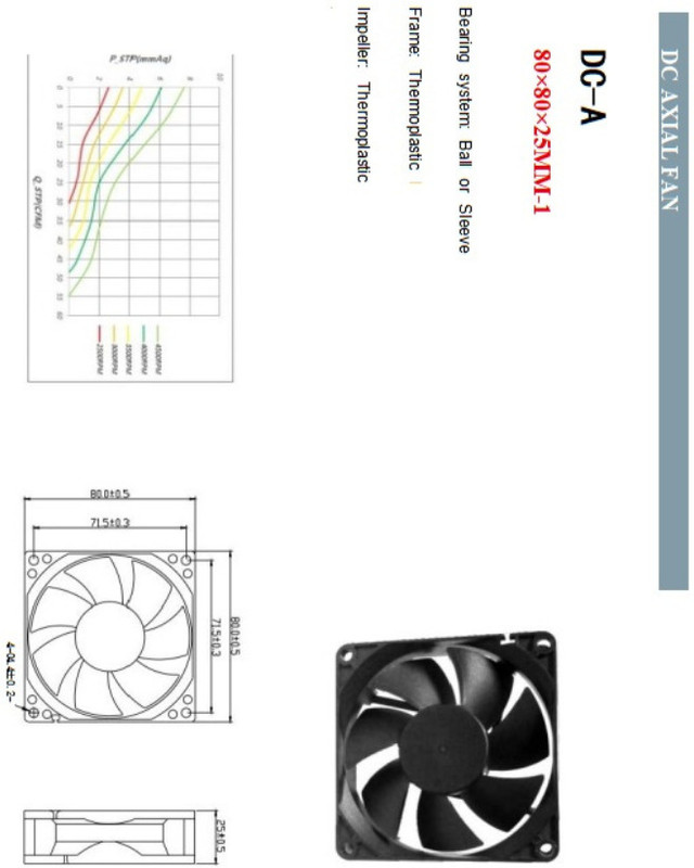 GARGICO 12V dc 80*80*25mm 3-inch Cooling Fan low Noise Axial Industrial Fan 20 mm Exhaust Fan(Multi)